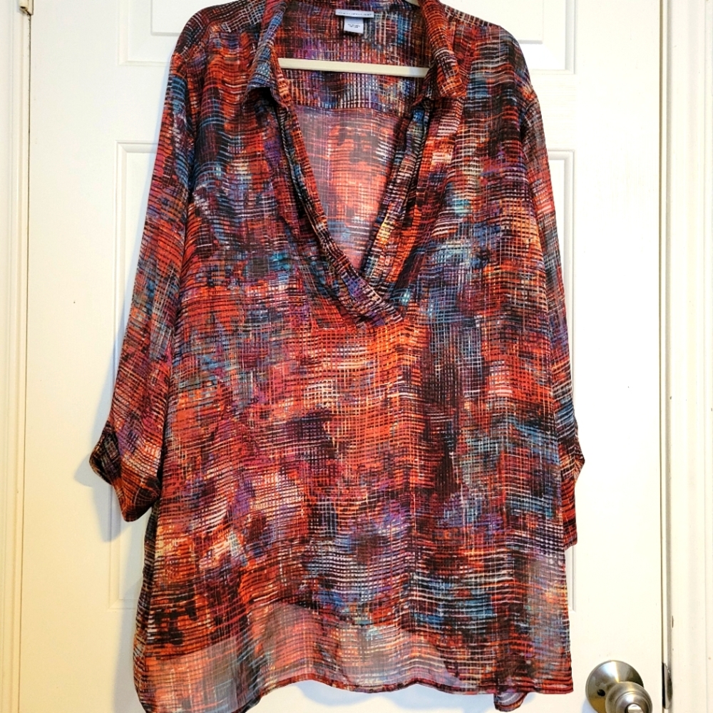 3 for $25!!  Catherines 3X deep red blouse